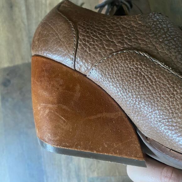 Kork-Ease Korkease Boot Booties Lace Up Victorian Edwardian Leather Chunky Wedge - Picture 6 of 10